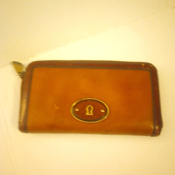 Vintage fossil genuine leather multi compartment women's wallet - Picture 1 of 5